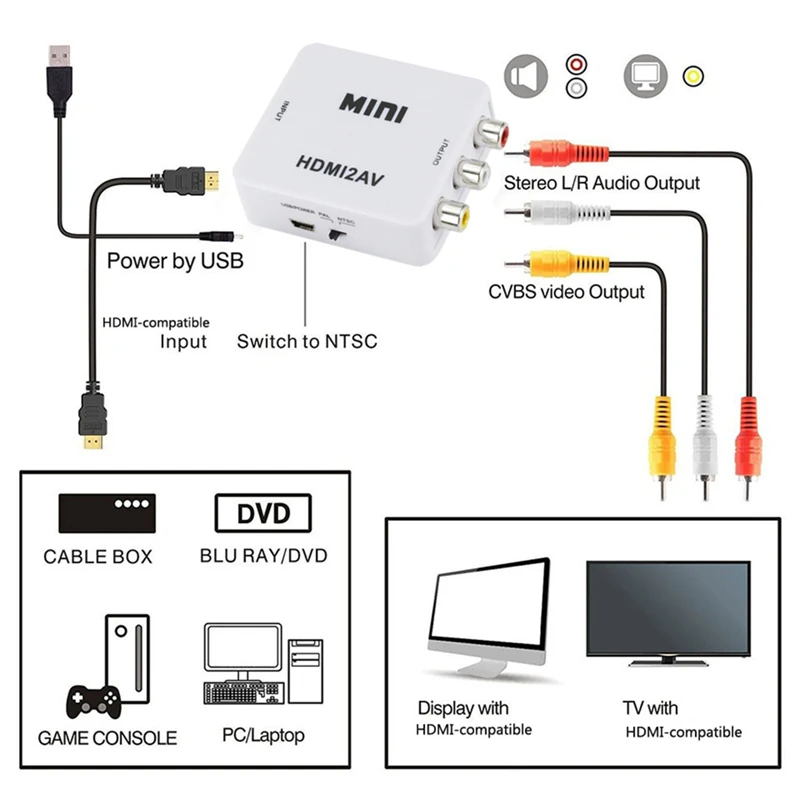 HDMI-compatible to RCA Convert - Audio Splitter Y recension och pris