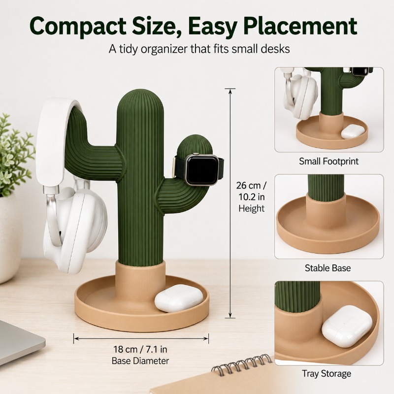 Minimalist Cactus Headset Stan - Headphone Stand Desk recension och pris